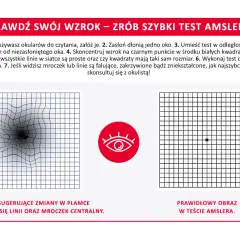 Test Amslera pokazuje zniekształcone linie, sugerując zmiany w plamce żółtej. Domowe sposoby na zwyrodnienie plamki żółtej mogą obejmować regularne badania wzroku.